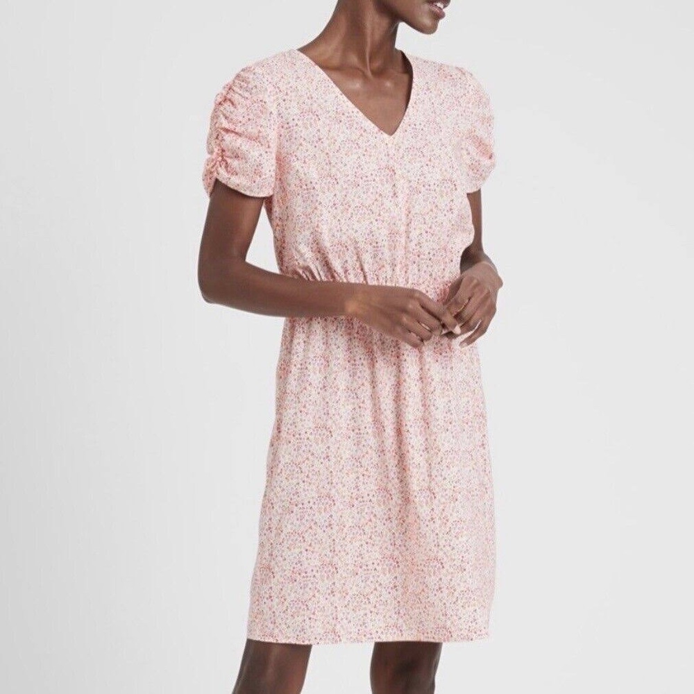 Banana Republic Fit and Flare Puff Sleeve Dress